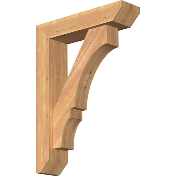 Ekena Millwork Balboa Slat Smooth Bracket w/ Offset Brace, Western Red Cedar, 5 1/2"W x 22"D x 30"H BKT0604X22X30BOA06SWR - main